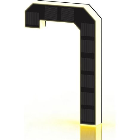 Placa de puerta iluminada (tamaño 7 - negra, 23 cm). Placa de puerta exterior con energía solar, apta para uso en exteriores. (1/4)