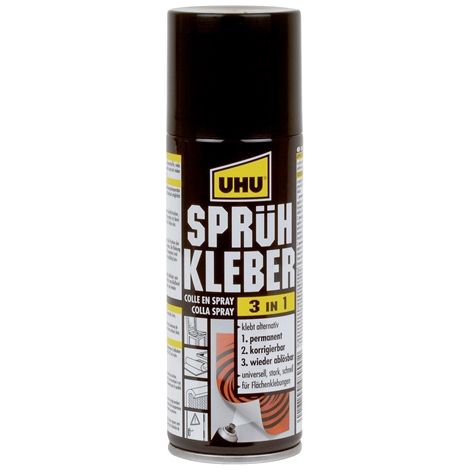 Sprühkleber 3 in 1 leicht gelblich 200 ml Spraydose UHU (1/5)