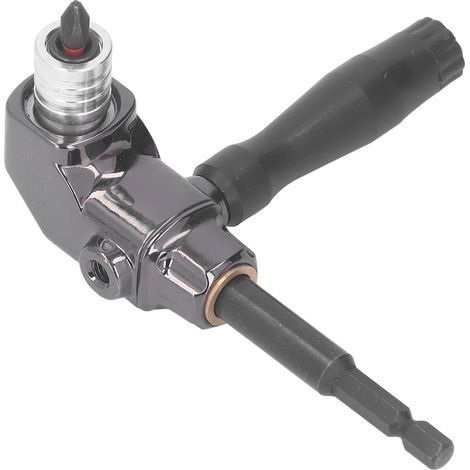 Winkelschraubendreher-Adapter aus Aluminiumlegierung, 90-Grad-Schraubendreheraufsatz mit ABS-Griff für Bohrmaschinen und Elektrowerkzeuge (1/5)