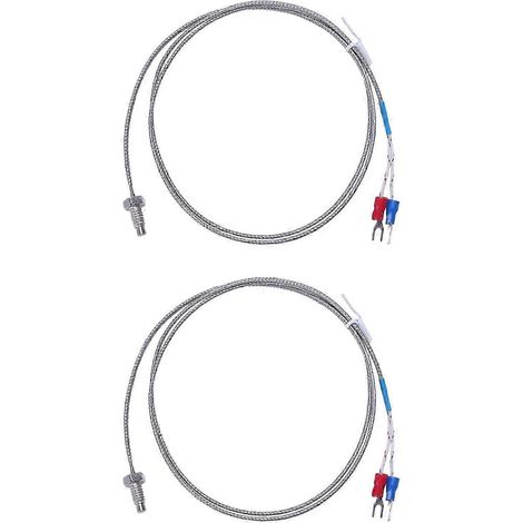 Deux régulateurs de température à thermocouple de type K de 3,3 pieds, sondes de capteur 0-400°C, EK. (1/5)