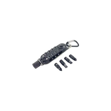 Multifunktionaler Schraubendreher-Schlüsselanhänger – Mini-EDC-Campingwerkzeug mit LED-Licht und Flaschenöffner – Crezuo (1/4)