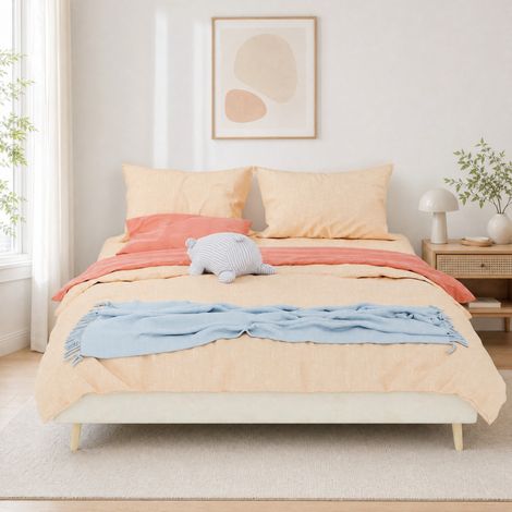 MEUBLIV Struttura letto 160x200 cm beige – base bassa, senza materasso (1/5)