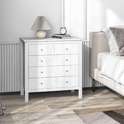 Commode 79 x 39 x 80 cm ouverture et fermeture silencieuses protection anti-basculement blanc (1/5)