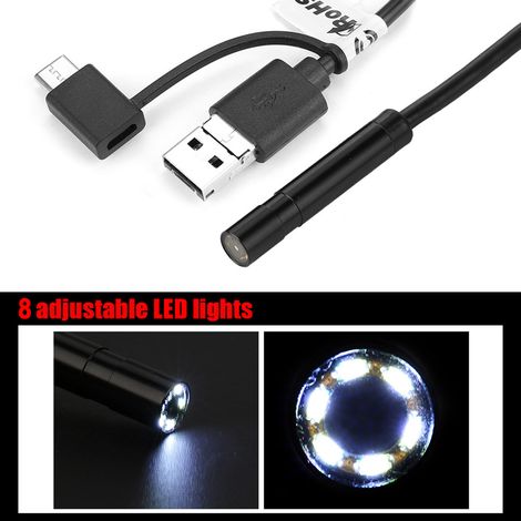 1 Stück schwarzes 15-Meter-USB-Endoskop mit wasserdichter 2-Megapixel-Kamera für die Inspektion von Rohrleitungen und Fahrzeugen (1/5)
