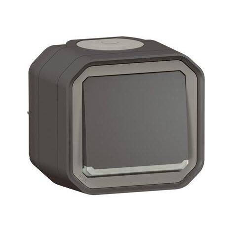 Legrand – Interrupteur va-et-vient lumineux étanche 10A 250V – IP55 – Boîtier à embouts pour fixation en saillie – Anthracite