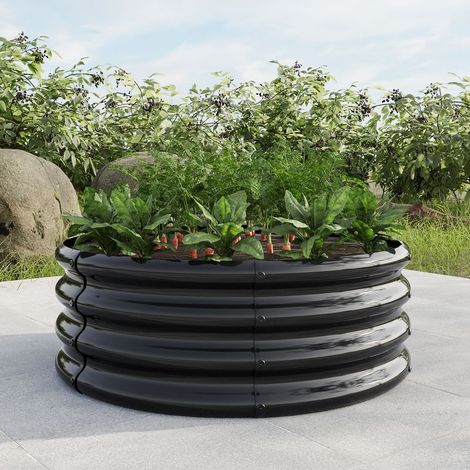 Verzinktes Hochbeet – Rund, für den Außenbereich, freistehend – Für Gemüse, Obst, Blumen – Originaldesign für Gemüsegärten (1/5)
