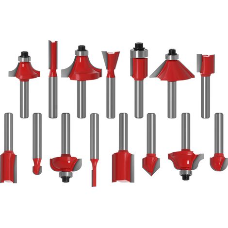 Jeu de forets à Bois - 15 Embouts à Bois pour routeur Mèche à Bois pour la Fabrication de Meubles, Outil Pratique pour Le Bois, Le MDF, Les Panneaux de Particules et Les Panneaux compacts (1/5)