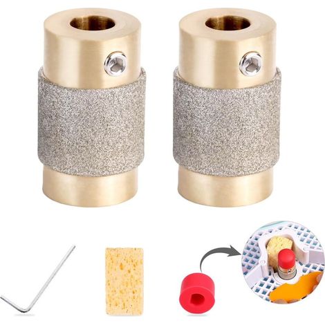 2 PCS X 3/4 pouces en laiton noyau broyeur broyeur pour broyeur de verre - diamant broyeur broyeur tête d'outils ensemble pour les fournitures de verre (1/5)