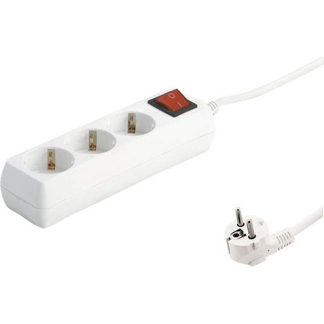 Base III avec Interrupteur et câble de 3 x 1,5 mm pour installations électriques, sécurité et efficacité. Longueur de 3 mètres, pour projets.