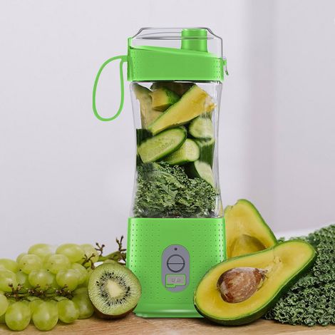 (Vert) Mini presse-agrumes électrique portable, presse-agrumes rechargeable à tasse (1/2)