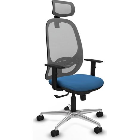 Chaise de bureau piqueras y crespo Cilanco bleu clair aluminium (1/2)