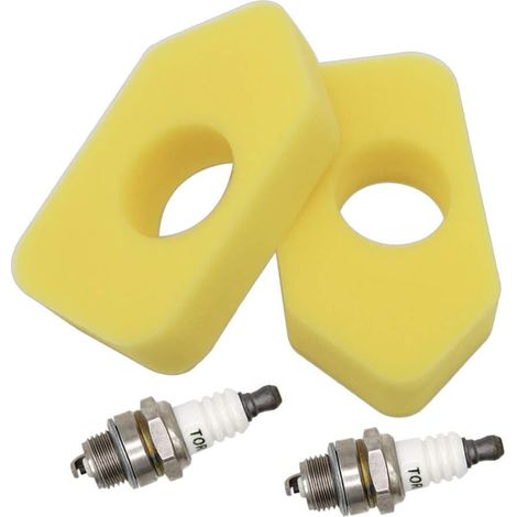 SWNKDG 2-teilige gelbe Schaumstoff-Zündkerzen und Zündkerzen für Briggs & Stratton Classic-, Sprint- und Quattro-Motoren