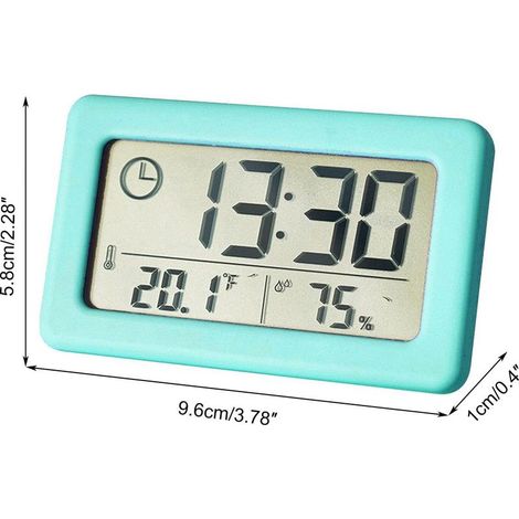 1 Horloge électronique LCD, affichage température et humidité, grand écran, mode 12/24 h et ℃/℉, montage suspendu ou sur pied, design mince (1/3)