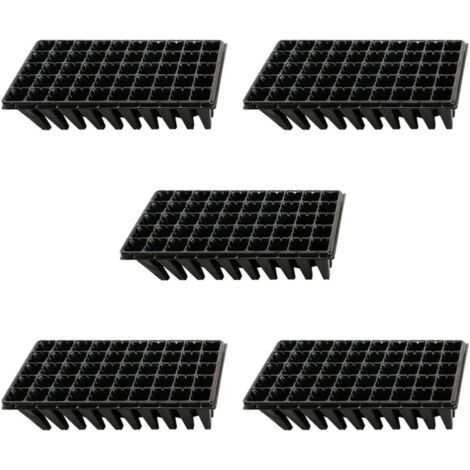5Pcs Plateaux de Culture de Plantes 50 Plateaux de Démarrage de Semis de Cellules pour La Germination des Graines Et Le Plateau de Propagation en Plastique des Semis Noir (1/5)