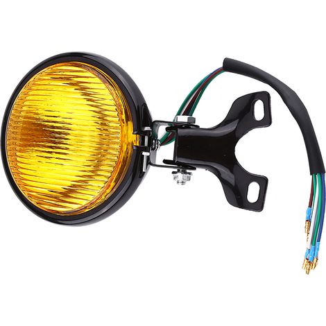 5" Phare Moto Rond Ambre Lampe Bulbe Pour Yamaha Kawasaki Honda Suzuki Chopper Custom (1/5)