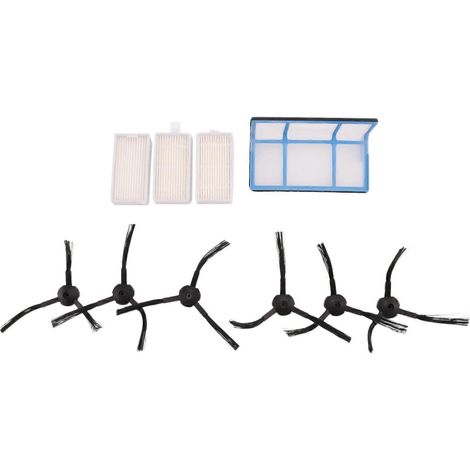 Pièces de rechange pour aspirateur robot ILIFE V3 V3S V5 V5S V5S Pro : 1 filtre principal + 3 filtres + 6 brosses latérales (1/5)