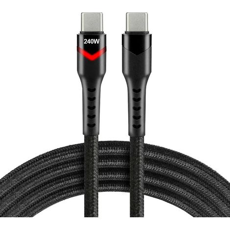 USB-C - USB-C Kabel everActive CBB-1PDRS 1m 240W RGB LED schwarz (1/5)