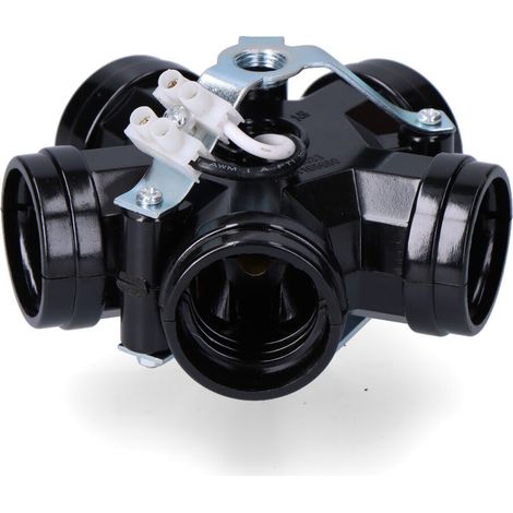 Portalámparas múltiple, 5 portalámparas e27, m10, 4 a 250 v, negro (retractilado) (1/2)