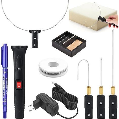 Coupe-mousse électrique 4 en 1 - 100 à 240 V - 18 W - Pour les courbes et les polices profondes en polystyrène - Emballage de modélisme - DIY pour les modélistes et les artisans (1/5)