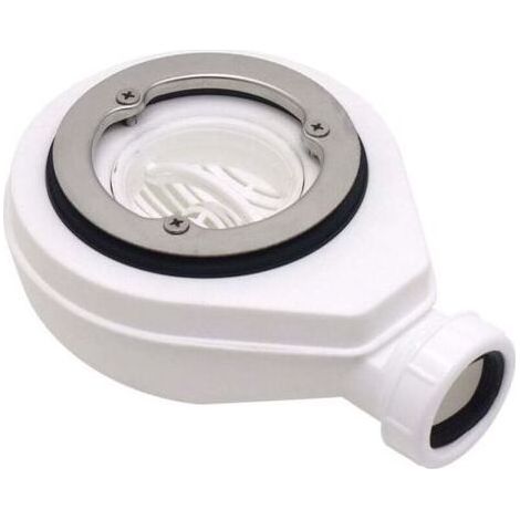 kit de trou de vidange de bac de douche, blanc, Kit de vidange bac de douche, drain de douche avec siphon, Raccords pour Receveur de douche (1/5)