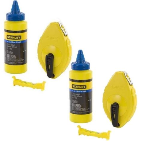 Stanley STA047443 30m Chalk Line, Chalk Refill and Line Level 0-47-443 Twin Pack