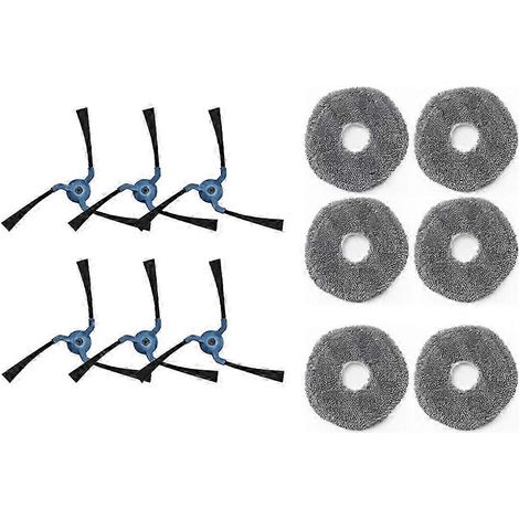 KINCJON Lot de 12 pièces de rechange remplaçables pour aspirateur robot X9 Pro : chiffon de nettoyage lavable et brosse latérale (1/5)