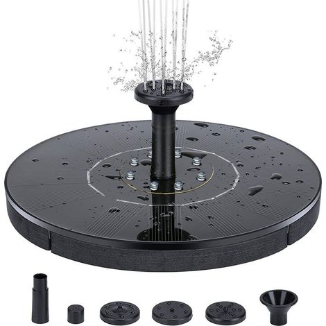 Mini fontaine solaire flottante pour piscine, cascade, éclairage décoratif pour jardin aquatique, 1 pièce (18 cm, lumière colorée) (1/5)