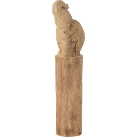 Statue Déco sur Socle "Éléphant" 52cm Naturel (1/2)