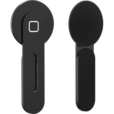 Support magnétique pour ordinateur portable et téléphone (compatible avec iPhone 12/13, support latéral magnétique robuste en alliage d'aluminium, noir)
