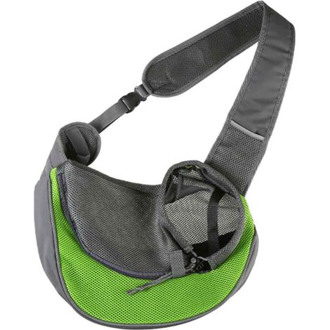 Sac de Transport Chien - Sac Bandoulière Respirant avec Filet Avant - Pour Chiens Chats et Chiots - Sling Réglable avec Crochet Intérieur - Poche Avant et Bretelle Ajustable - 1 Pièce (1/5)