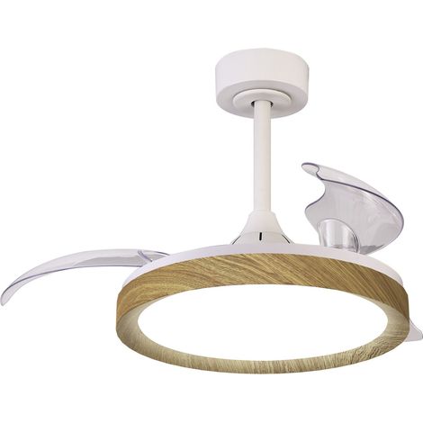 Plafonnier design, Ventilateur plafond LED MISTRAL MINI Bois en Metal, MANTRA (1/5)