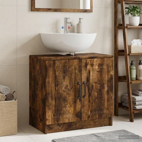 vidaXL Bathroom Sink Cabinet UTRECHT Smoked Oak 59.5 x 31.5x 56 cm (1/5)