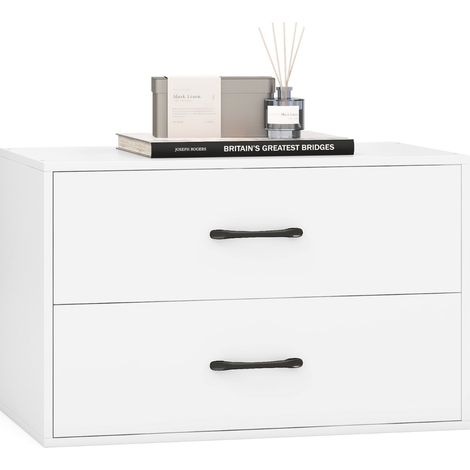 Organizzatore di stoccaggio impilabile con 2 cassetti, Mobile orizzontale con kit anti-ribaltamento per soggiorno Bianco (1/4)