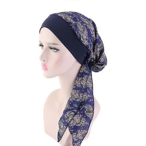 Foulard pour femmes sous traitement contre le cancer, chimiothérapie ou perte de cheveux bonnet, turban, foulard pré-noué, bandana, Nouveau (L) (1/5)