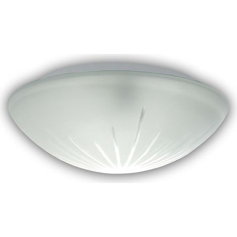 Deckenleuchte / Deckenschale rund, Schliffglas Weiß, Ø 30cm (1/3)
