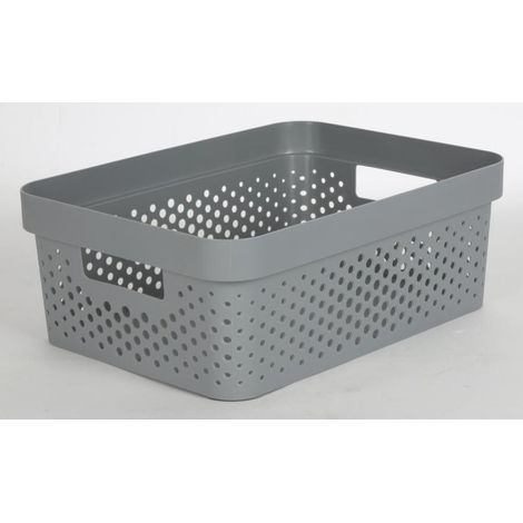 12x Korb 11L Grau Aufbewahrung Körbe Spielzeugkisten Ordnung Boxen Regal Küchen (1/3)