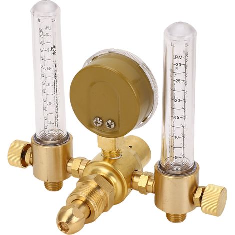 Détendeur d'argon à double sortie 0-60 CFH 0-4500 PSI, entrée CGA580, régulateur de gaz pour soudage TIG/MIG (1/5)