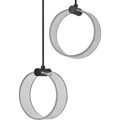 OSRAM Decor Circle Suspension décorative, 2 têtes, PL, 14W, 930lm, 3000K/4200K/6500K, blanc chaud/froid/lumière du jour, Click-CCT, non gradable, IP20, plastique, noir, LED non interchangeable (1/5)