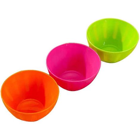 Ensemble de 3 bols de cuisine robustes et compacts, adaptés à toute la famille, aux couleurs vives (9,9 x 9,9 x 5,1 cm). (1/5)