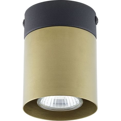 Deckenspot Metall in Gold Schwarz H: 10,5 cm Ø 8 cm GU10 Deckenleuchte Wohnzimmer Flur Küche