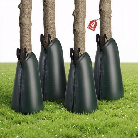 Saco de Riego para Árboles 75,7 L, Paquete de 4 Piezas, Bolsa de Riego para Árboles con Cremallera, Liberación Lenta de 3 a 4 Horas, de Tejido PE Resistente a los Rayos UV, para Jardín Parque (1/5)