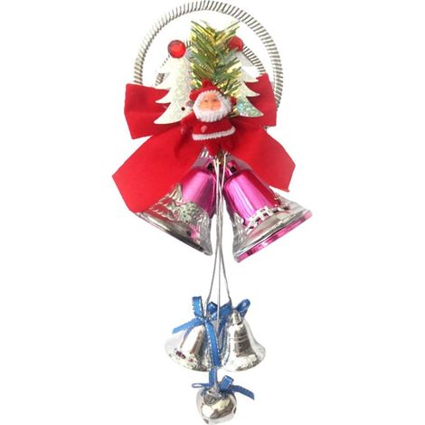 1 Décoration de porte, clochettes en métal, nœud festif, pour maison, école, bureau (1/4)