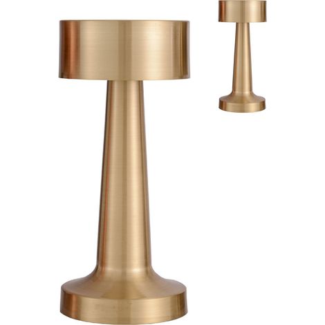 Lampe de table vintage dorée à LED, trois niveaux de gradation, 2700-6500 K, longue autonomie, idéale pour décorer un bureau ou une salle à manger. (1/5)