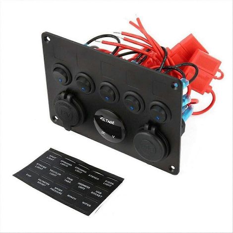 5-Schalter-Bedienfeld, 12V/24V-Sicherungskasten, LED-Bedienfeld (1/5)