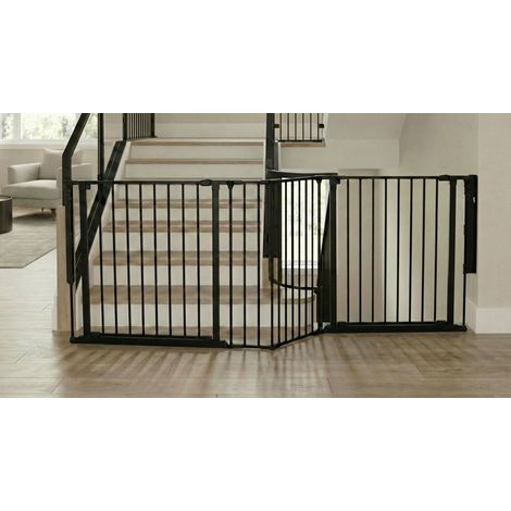Safetots Two Door Multi Panel Solution for Up and Down Staircases, Black, 207cm of length, includes 2 Door Opening Panels