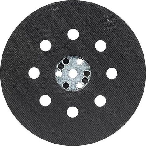 Plateau de Ponçage Mi-Dur (pour Peinture, Mastic, 8 Trous, Ø 125 mm, Accessoires Ponceuses Excentriques) Gris