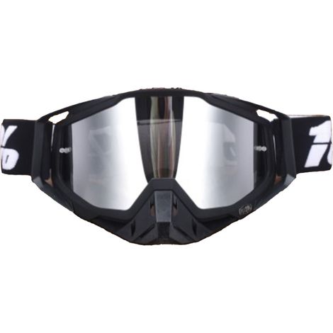 Lunettes de moto anti-vent, lunettes de sport cyclisme ski anti-UV, monture noire avec plaquette nasale noire, pour vélo tout-terrain (1/5)