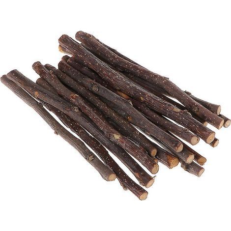 Branches d'arbre à lapin en bois, accessoires sains pour cage, jouet pour petits animaux (lot de 20) (1/4)