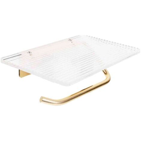 Porte-rouleau de papier toilette en acrylique doré, accessoires de salle de bain (1/5)