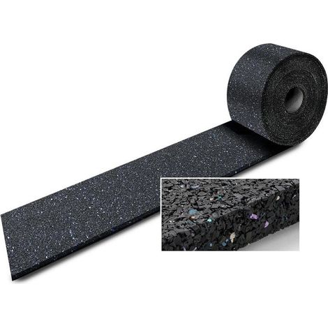 Floordirekt – Tapis antidérapant en granulés de caoutchouc – Épaisseur 5 mm – Largeur 150 mm – Longueur 5000 mm – Résistant aux huiles et liquides